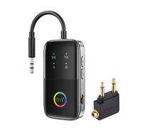 Bluetooth Transmitter Receiver for TV/Airplane, Supports 2 Headphones with AptX Adaptive/Low Latency, 3.5mm Aux Wireless Audio Adapter for Home Stereo/Flight/Car/Speakers/Gym, Plug & Play