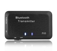 Bluetooth Transmitter, Tosuny Portable Wireless 3.5mm Stereo Audio Adapter for TV, PC, CD Player, Built in Rechargeable Battery, Long Working Time, Bluetooth 4.0, Black