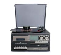 Bluetooth Turntable, 3-Speed Vintage Record Player with Built-in Speakers, CD Player, AM/FM Radio, SD/USB Playback for Vinyl Records