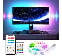 Bluetooth TV LED Backlights, Bason 2.5m USB Led Strip Light for 32-58 inch App Control Music Sync, Smart TV Bias Lighting with Remote, 5050 RGB Strip Light for TV PC Monitor Computer Ambient Lighting