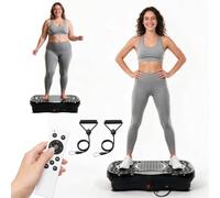 Bluetooth Vibration Plate Exercise Machine w/Resistance Bands, 120 Intensity Levels & 10 Modes, Whole Body Vibrating Fitness Platform for Weight Loss, Lymphatic Drainage & Recovery, 330LB Capacity