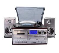 Bluetooth Viny Record Player Turntable, CD, Cassette, AM/FM Radio And Aux in with USB Port&SD Encoding-Remote Control, Built-In Stereo Speaker, Stand Alone Music Player, with Remote Control kxtmm