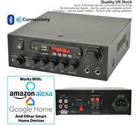 Bluetooth Wall Speaker Kit 3 Zone Stereo Amp & 6x Black Wall Background Music