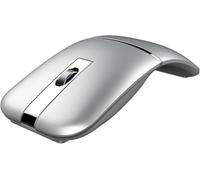 Bluetooth Wireless Arc Travel Mouse, Dual Model (2.4G+BT5.1) Rotating Foldable Mouse for Microsoft, Rechargeable Slim Portable Mice for Laptop, Notebook, PC, MacBook, Chromebook - Silver