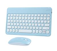 Bluetooth Wireless Keyboard and Mouse Combo-Rechargeable Mini Cute Typewriter Wireless Mouse and Keyboard-Portable Retro Ultra-Slim Keyboard Mouse Set for iOS Windows Android PC Smartphone Laptop