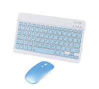 Bluetooth Wireless Keyboard and Mouse Combo,Ultra-Slim Ergonomic Small Rechargeable Bluetooth Keyboard Mouse Set for Apple iPad iPhone Samsung Tablet Phone Android PC Computer Mac Smartphone(Blue)