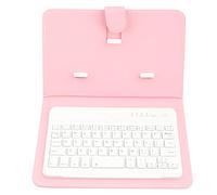 Bluetooth Wireless Keyboard PU Leather Stand Case for 4.5-6.8" inch Android/IOS/All Other Smartphone Folding Folio UK Layout Cover,2-in-1 Bluetooth Wireless Keyboard & Leather Cover (Pink)