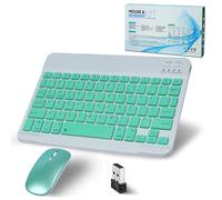Bluetooth Wireless Keyboard with Mouse Mini Keyboard Ultra Thin Wireless Keyboard Mouse Set for iPad, Mac, Laptop, Tablet, Surface, Phone, Windows/Android/iOS QWERTY, with Non-Slip Matt, Green