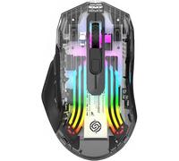 Bluetooth Wireless Mouse,Tri-Mode 2.4G/USB-C/Bluetooth Mouse Up to 3600 DPI,Transparent Mechanical Gaming Mouse,Chroma RGB Backlit, Must-Have Cool USB Computer Mouse for Gaming and Esports (Black)