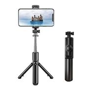 Bluetooth Wireless Selfie Tripod, 4 in 1 Bluetooth Selfie Stick Tripod, Extendable and Portable Selfie Stick with Detachable Wireless Remote & Stable Tripod Stand, Compatible (Color : Black1)