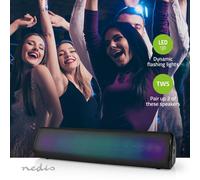 NEDIS Bluetooth® Speaker | Max. Battery Playtime: 6 Hours | Table Design | 18 W | Stereo | Built-in Microphone | Linkable | Black