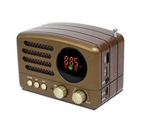 Bluetooth With Antenna Radio USB Charging Receiver TF Card Slot FM AM Mini Manual Portable High Sensitivity Lightweight Speaker(Coffee M 160BT)