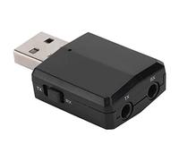 Bluetooth5.0 Receiver Transmitter,3 IN 1 USB Sound Card AUX 3.5MM Socket Wireless Adapter For Computer,Laptop, Home Stereo System, Headset, Smart Phone (Black)