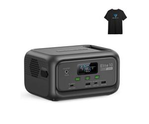 Bluetti Elite 10 Mini Portable Power Station, 128Wh Capacity 200W Output, For Camping, Travel, Backup (Free Bluetti T-Shirt )