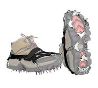 BLUEVER Crampons Ice Cleats Traction Snow Grips for Boots Shoes with 32 Stainless Steel Spikes Anti Slip for Walking,Hiking,Climbing,Fishing and Mountaineering