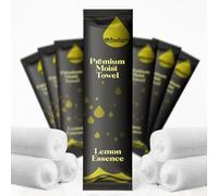 BlueWater Premium Moist Towels (250 Count, Lemon, Black Packaging) - Individually Wrapped, Single-Use Refreshing Towelettes for Hot or Cold Use