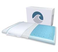 Bluewave Bedding Ultra Slim CarbonBlue Max Cool Gel Memory Foam Pillow for Stomach and Back Sleepers - Thin and Flat Design for Spinal Alignment, Better Breathing and Enhanced Sleeping (Standard Size)