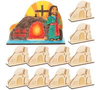 Blueweenly 12 Set Easter He is Risen Crafts for Kids Religious Jesus Resurrection Scene Standable Craft Kit for Sunday School Church Activities Christian Easter Day Party Craft Homeschool DIY