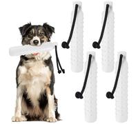 Blueweenly 4 Pcs Dog Bumper Toy for Water Retrieving Plastic Puppy Training Dummy Dog Float Toy Lightweight for Float on The Water Pool Outdoor Training Hunting Fetching (Pure White)