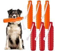Blueweenly 6 Pcs Dog Training Bumper with Throw Rope 11 x 2 Inch Dog Retriever Training Dummy Dog Toys Standard Size Duck Dog Hunting Training Tool for Hunting and Sporting Dogs(Orange,Red)