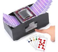 Blueweenly Automatic Card Shuffler 2 Deck Compatible with Five Card Game for Crowns, Battery-operated Electric Dispenser Machine, Poker Playing Shuffler for Home, Family Game Night, Travel Accessories