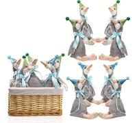 Blueweenly One Silly Goose 1st Birthday Decoration 8 Sets 15.7 Inch Soft Silly Goose Stuffed Animal Hat with Wood Table Decor for Birthday Party Baby Shower Decoration(Sky Blue, Glitter Hat)