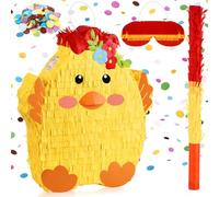 Blueweenly Piñatas with Blindfold, Stick and Confetti Pinata for Kids Birthday Anniversary Celebration Decoration Theme Party Fiestas Decorations Party Favors (Chicken)