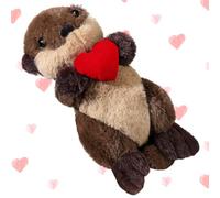 Blueweenly Sea Otter Stuffed Animal Plush Floating River Otter Cute Plushie Toys Stuffed Animal Girlfriend Boyfriend Ocean Birthday Mother Day Plush for Mom Gift(Heart)