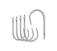 BLUEWING Big Game Hooks 5pcs Cutting Point Fishing Hooks High Carbon Steel Hooks Extra Sharp Fish Hooks for Freshwater Saltwater Fishing, Size 10/0