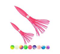 BLUEWING Lot of 10 Skirt Shell Squid with Float Inside 6in/9in Trolling Bulb Squid for Tuna, Wahoo, Mahi, Marlin, Big Game Fish Pink 23cm / 9inch