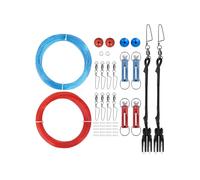 BLUEWING Upgraded Double Outrigger Rigging Kit All-in-One with 400lb Mono Line, Release Clips, Pulley, Snap Swivels, Crimps, Ball Stops and Rings for Out Rigger Setup, Model B
