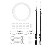 BLUEWING V3 Upgraded Single Outrigger Rigging Kit All-in-One with 400lb Mono Line, Release Clips, Pulley, Snap Swivels, Crimps, Ball Stops and Rings for Outrigger Setup, Model B