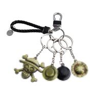 BlueXP Anime Keychain Keyring Cartoon Figure Pendant Model Keychain Pendant Braided Leather Keychain with Hat Decorations Anime Figure Key Ring Bag Filler for Men Boys Friends Cosplay Lovers
