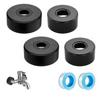 BlueXP Set of 4 Shower Fitting Rosette Black 70 mm and 66 mm Cover Rosette Tap Pipe Cover Threaded Rosette Shower Rosettes for Bathroom Shower Mixer Taps Radiator