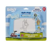 Bluey Travel Magnetic Scribbler pad with pen and 3 stamps, draw and erase with no mess, Blue