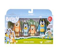 Bluey 13009 and Family: , Bingo, Bandit and Chilli 4 Figure pack Articulated Character Action Figures 2.5 inches Official Collectable Toy, Multicoloured