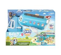 Bluey 3-in-1 Transforming Plane Playset, Transforms From A Plane To A Resort and a Boat! Opens Up To Expand Out To A 27 Inch/ 70cm Wide Holiday Vacation Resort Playset, Over 25 Sounds And Phrases
