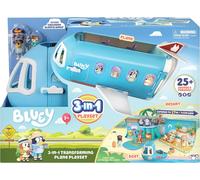 Bluey 3-in-1 Transforming Plane Playset, Transforms From A Plane To A Resort and a Boat! Opens Up To Expand Out To A 27 Inch/ 70cm Wide Holiday Vacation Resort Playset, Over 25 Sounds And Phrases