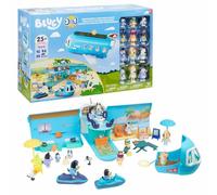 Bluey 3-in-1 Transforming Plane Mega Playset with 12 Figures, Jet Ski & Beach Accessories, Kids Pretend Play Travel Toy, Official Toys, 25+ Pieces, Ages 3+