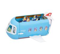 Bluey 3-in-1 Transforming Plane Playset with The Heelers, Plane Transforms to A Resort & Boat, 25+ Sounds & Phrases, 5 Figures - Exclusive Captain Fig