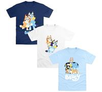 Bluey 3-Pack Toddler and Kids T-Shirts - 100% Cotton, Multipack, Short Sleeve - Bluey and Bingo Designs - Size 3-4 Years