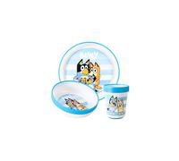 Bluey 3pcs Bicolor Premium Kids Dinner Tableware Set Plate, Bowl & Tumbler, BPA Free