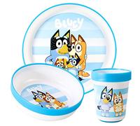 Bluey 3pcs Reusable Bicolor Kids Dinner Tableware Set - 100% BPA-Free