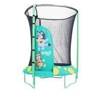 Bluey 4.5ft Trampoline with Enclosure Outdoor Garden Trampoline for Kids Zip Free IGLOO Door Padded Net Low Height Frame Active Play for Ages 3+