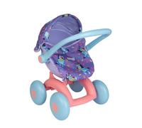 Bluey 4-in-1 Dolls Pram Pushchair | Baby Doll Stroller with Adjustable Handle & 4 Play Modes - Carry Cot, Seat & Pushchair | Purple Jellybean Fabric | Toy Pram for Kids Ages 18M+