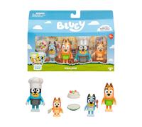 Bluey 4-Pack Toy Figure Playset Lets Play Chef Pavlova Toddler Figurine Toys Set with Chef Accessories Poseable Figurines for Kids Ages 3-5