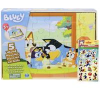Bluey 5 Wood Puzzles with Storage Box, 72 Exclusive Mickey Mouse Clu (US IMPORT)