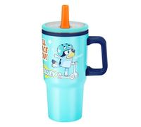 Bluey 640mL Double Walled Vacuum Insulated Tumbler with Straw & Handle | Stainless Steel Kids Tumbler Cup, Reusable Insulated Travel Mug for Cold & Hot Drinks | Cold for 2Hrs and Hot for 2Hrs