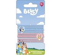 Bluey 8 Piece Hair Ties for Girls | Kids Garters with Bluey and Bingo Decorations in Pink and Pastel Blue Shades
