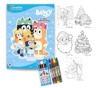 Bluey Advent Calendar 2024 & Christmas Craft Bundle - Festive Countdown with Nut-Safe Chocolates, Colouring Sheets & Crayons